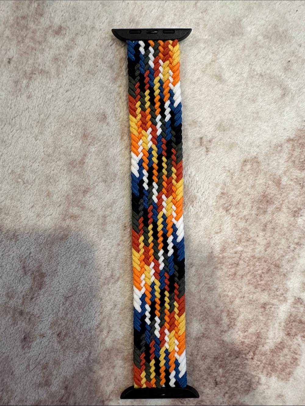 Multicolor Braided Stretch Watch Band for Women - Vibrant Orange & Blue